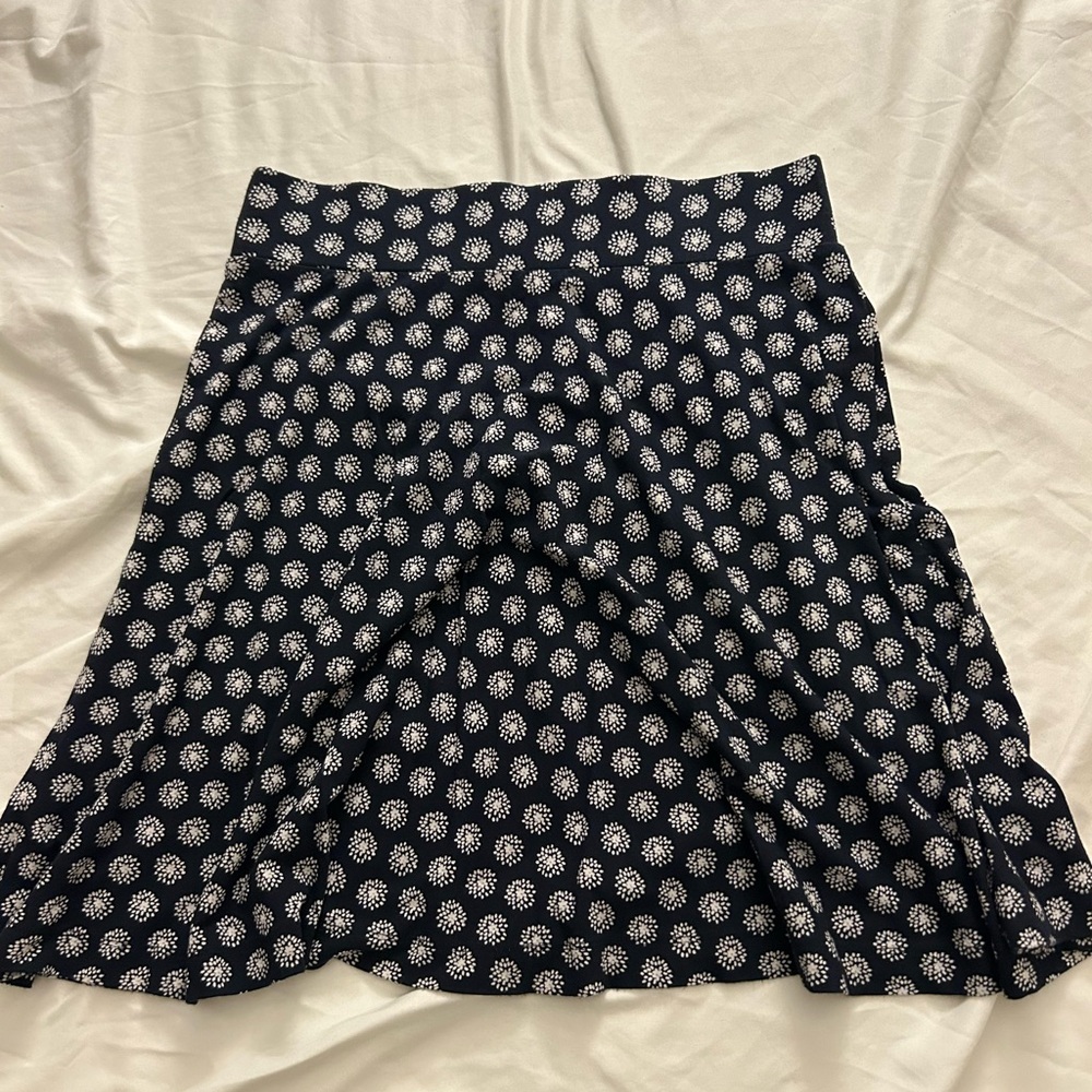 Navy Blue Floral Skirt